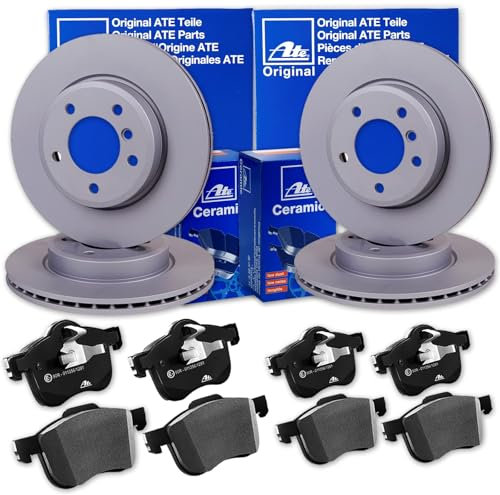 ATE Bremsscheiben + CERAMIC Beläge vorne + hinten für Golf 7 R GTI S3 Leon 5F