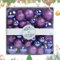 C-Purple Christmas Tree Balls Ornaments - Shatterproof Balls, Hanging Bauble Pendants, 44pcs