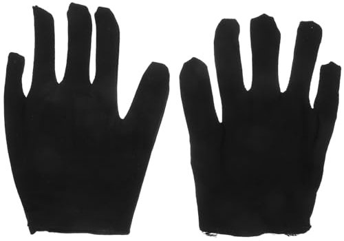 PartyKindom 6paare Schwarze Baumwollhandschuhe Für Damen Und Herren Waschbare Stretch-baumwollhandschuhe Für Trockene Hände Feuchtigkeitsspendende Stoffhandschuhe Münzschmuck Silberne Baumwoll