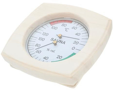 POPETPOP Saunathermometer Hygrometer Holz Zeiger Saunazubehör Für Saunaräume Temperatur Und Feuchtigkeitsmessgerät Präzise Kontrolliert Vielseitig Einsetzbar