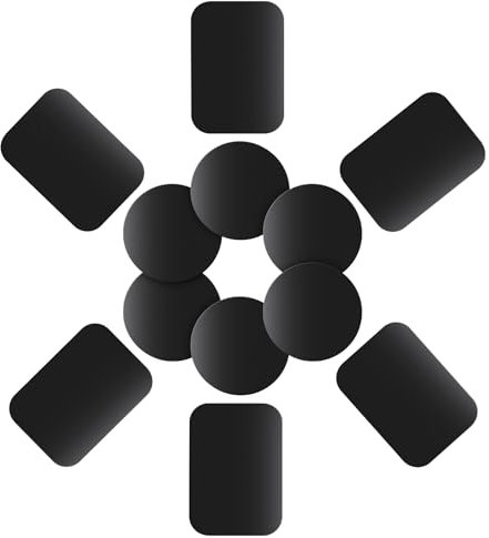 Piastra per supporto magnetico auto[12 Pezzi], Placche Metallo Universale Adesivo per Porta Cellulare Auto/Supporto Telefono Magnetico - 6 Rotondi e 6 Rettangolari