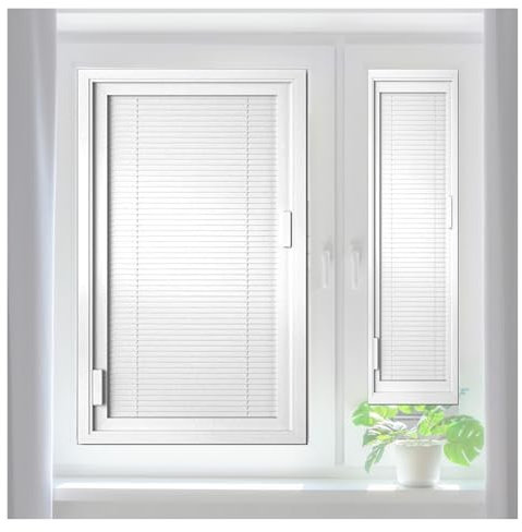 YJEUZCD Montaje Empotrado Un Solo Vaso Persianas Cortinas, Aluminio Cobertizo Servicio Ventana Apagón, Familiar Baño Cocina Privacidad Ventana(300x250 mm)