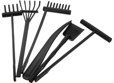 OFFSCH 6pcs Mini Zen Garden Rakes Plastic Sandbox Rake Push Tools Lightweight Decorative Ornament for Meditation Table and Bookshelf