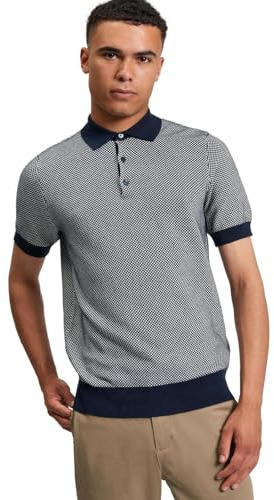 Ben Sherman Mens Knitted Textured Polo Shirt