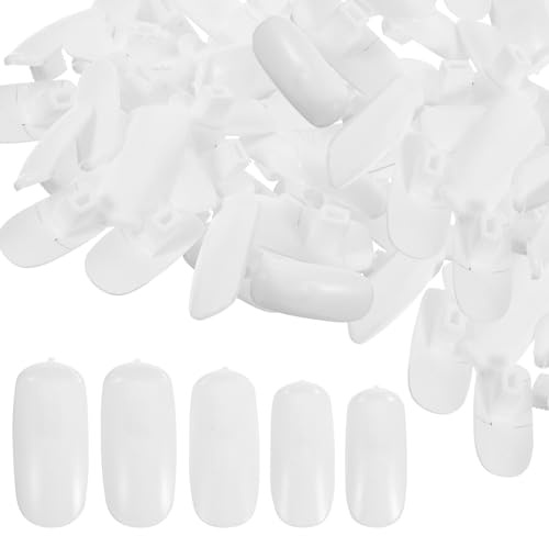 Anneome 100 pièces Faux Ongles Entraînement Résistants pour Salon de Manucure Présentoir Ongles Blancs Flexibles pour Pratique Nail Art et Affichage Couleurs