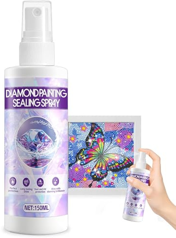 Diamond Painting Versiegelung Spray, Versiegelung Diamond Painting, 150ml | Diamond painting Kleber für Kunstharz-Edelstein und Diamantmalerei, Perfekt als Diamant Paintings Zubehör, Staubdicht
