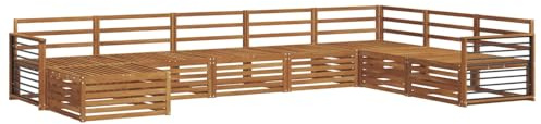 vidaXL Sofagarnituren 8 pcs Natur Massivholz Akazie, Garten Lounge, modernes Outdoor Sofa, strapazierfähiges sectional, Terrassenmöbel für Bequeme Sitzgelegenheiten