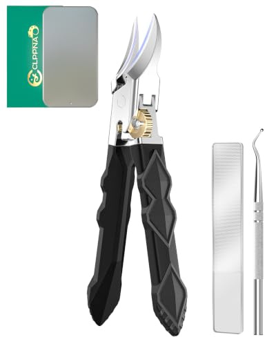 Upgrade 25° Pointed Eagle Beak Beveled Nail Clippers for Thick Nails | Slanted Ingrown Toenail Clippers for Seniors, Wide Jaw Opening Anti-Splash Angled Curved Cuticle Finger Cutters for Men Women