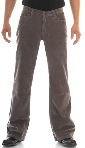 COMYCOM Herren Cordhose Hellgrau Bootcut 40/34