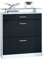Vladon Schuhschrank Loret 89 x 104 x 23 cm Schuhkipper für 16 Paar Schuhe mit 1 Schublade, 1 Glasablage, Farben Weiß matt & Schwarz matt