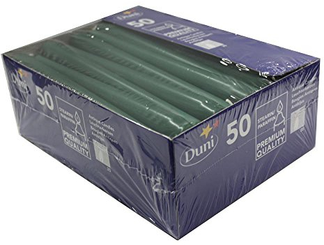 Duni Leuchterkerzen in Dunkelgrün, 250x22mm, ca. 7 Std (50er Packung)
