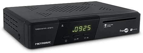Metronic Décodeur TNT / FRANSAT Satellite Terminal HD PVR READY - TNT Gratuite Parabole Satellite Eutelsat - avec Carte FRANSAT - Fonction Enregistreur TV - 441667