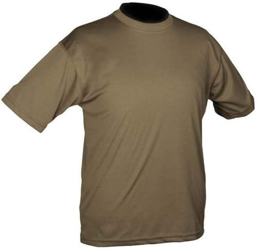 Mil-Tec Tactical Quick Dry T‑Shirt Herren • Taktisches Kurzarm-Shirt • Atmungsaktives & schnelltrocknendes Basic T-Shirt • Ideal als Sportshirt, Wandershirt, Arbeitsshirt • Oliv, S