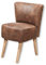 Stella Trading MARCEL Dining Sessel mit Massivholz Füßen & Microvelours Bezug, Hellbraun - Moderner Loungesessel mit gefedertem Sitz und gepolstertem Rücken - 64 x 87 x 66 cm (B/H/T)