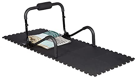 96 Bodenschutzmatten 30x30cm, 8,6m², erweiterbar, stoßdämpfende Schutz Unterlagen für Fitnessgeräte, Stärke 1cm, schwarz
