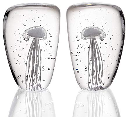 Buchstützen aus Glas, Quallen, Keilabsatz (leuchtet im Dunkeln)