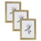 WOLTU Bilderrahmen 13x18cm 3er Set Fotorahmen Holzrahmen mit Passepartout, zum vertikalen oder horizontalen Aufhängen/Aufstellen, Posterrahmen Collage Wanddeko, Gold