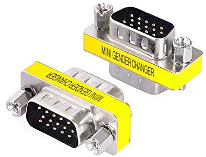 Aukson N07 S-VGA D-SUB Verlängerung Adapter – VGA Stecker Adapter, 15-polig, SVGA, Ideal zur Verlängerung und Verbindung von Kabeln – Perfekt für Monitore und Displays