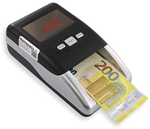 MONEPASS France - Détecteur Automatique de Faux Billets - Testé 100% détection de faux billets par la Banque Centrale Européenne - Fonctionne sur tous les billets euro en ciculation.