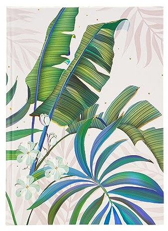 goldbuch Notizbuch DIN A5 Tropical White im Turnowsky Design, Kladde mit 200 Seiten, Papier 100g/m² blanko, Kunstdruckpapier Einband mit Goldprägung und Lesezeichen, ca. 15 x 22 cm