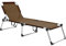 vidaXL Extra Hohe Senioren Sonnenliege Klappbar Liege Gartenliege Klappliege Relaxliege Strandliege Freizeitliege Campingbett Braun Aluminium