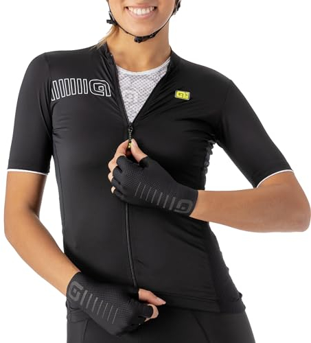 Alé Cycling Women's Solid Colour Block Short Sleeve Jersey, Black, M