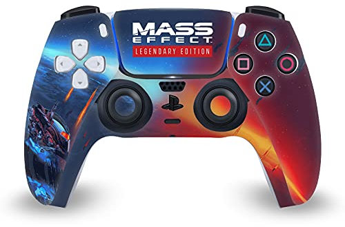 Head Case Designs Offizielle Zugelassen EA Bioware Mass Effect Key Art Legendäre Grafiken Vinyl Frontplatte Haut Gaming Aufkleber Abziehbild kompatibel mit Sony Playstation 5 PS5 DualSense Controller