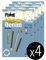Clairefontaine 975700C - Packung mit 4 Blöcken Paint´ON Denim, DIN A5, kopfseitig geleimt, 15 Blatt, 250g, denimblau, 4 Stück