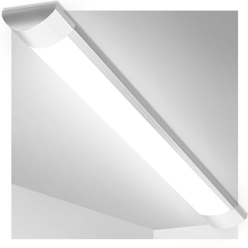 Viugreum 3ft LED Batten Light, Ceiling Tube Light, 6000K Cold White, 230V, 30W, 3600 Lumen, 130 °Beam Angle, Ceiling Light for Office, Living Room, Bathroom, Kitchen, Garage, Warehouse