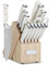 Cuisinart Juego de cuchillos de 15 piezas con bloque, acero inoxidable de alto carbono, triple remache forjado, natural C77CTR-15P