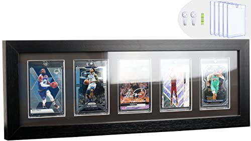 Bivitre Trading Card Display Frame with UV Protection Magnetic Card Holder | Wandhalterung für Baseballkarten, Display für Basketball, Fußball, Hockey, Pokemon, MTG, Yugioh, für 5 Standardkarten