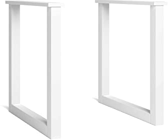 Skraut Home - Ständer – Füße – Staffelei – U-Form – Tischbeine aus Massivholz – Wohnzimmer – Esszimmer – Büro – weiß lackiert – 70 x 71 cm