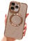 Jefonha for iPhone 11 6.1 Magnetic Glitter Case, [Compatible with Magsafe] Cute Luxury Plating Bling Clear Phone Case, Full Camera Lens Protector Anti-Scratch Shockproof Protective Case Women-Gold