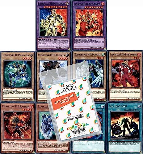 Yugioh - Elementar-HELD Power-UP - Jaden Yuki - Deutsch + 40 Exklusive Collect-it.de Hüllen