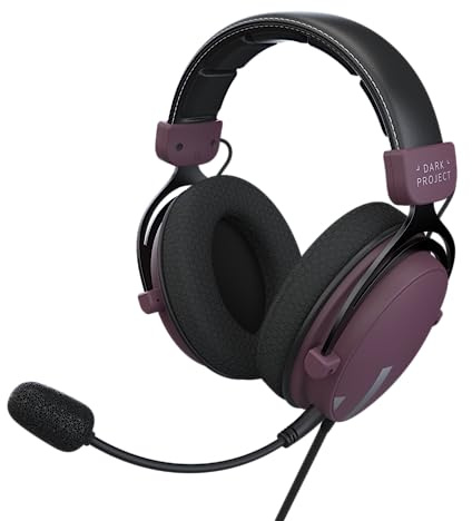 Dark Project HS4 Kabelgebundenes Gaming-Headset | 3,5-mm-Audiobuchse | Zweikammer-53-mm-Treiber mit Verbundmembran & Neodym-Magnet | Abnehmbares Mikrofon