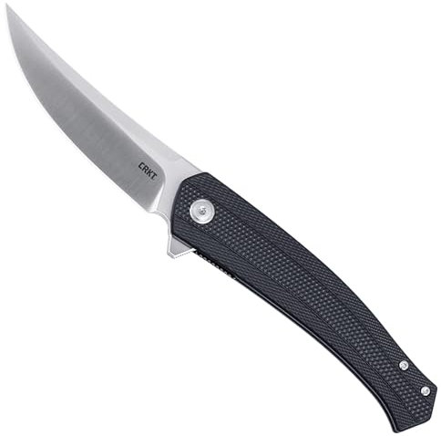 CRKT Persisches Klappmesser mit unterstütztem Öffnen: persischer Klingenstil mit D2-Stahl, glasverstärktem Nylongriff, Liner-Lock, 7060