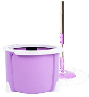Mocio rotante, barra regolabile e mocio girevole a 360 gradi con 1 mocio strizzante automatico con 2 testine in microfibra