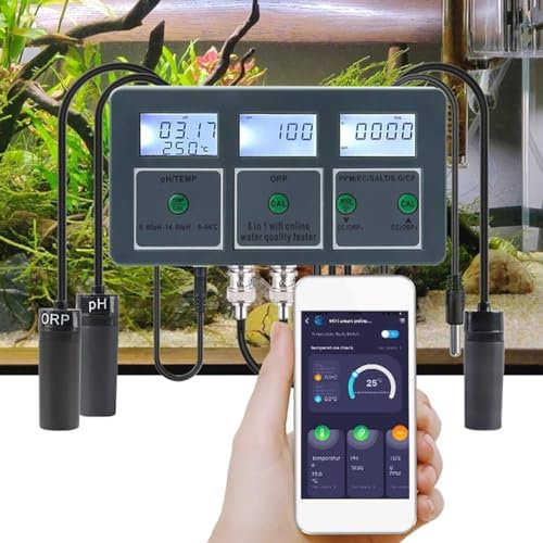 Smart Water Quality Meter 8 in 1 PH EC TDS Salt S.G CF ORP Temp Tester Echtzeit Übertragung WiFi Verbindung Wasserqualität Detektor Wassermonitor