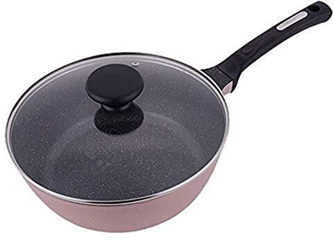 Bratpfanne, antihaftbeschichtet, Steaktopf, Maifan-Stein, antihaftbeschichtet, kleiner Wok, kein Rauch, flacher Boden, Bratpfanne, Feuertopf, Induktionsherd, universelle 26 cm Bratpfanne interesting