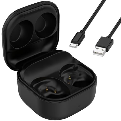 Buziba Custodia di ricarica per Samsung Galaxy Buds FE SM-R400, custodia protettiva per stazione di ricarica con cavo di ricarica USB-C, accessori per auricolari (nero)