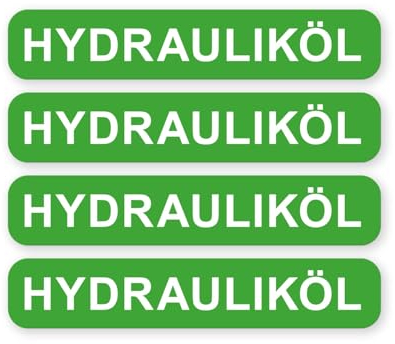 Aufkleber Hydrauliköl Schild Warnhinweis Sticker Set 4x Autoaufkleber Waschanlagenfest Witterungs- und UV-beständig