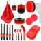 MXTIMWAN Kit de Lavado de Autos con Cepillos, 17 Piezas Cepillo Limpieza Coche para Interior y Exterior, Kit de Lavado de Autos con Esponjas para Pulir para Limpiar Ruedas, Alfombrillas, Azulejos