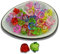 50x Acrylperlen Kelche Blume 10x6mm Matt Glänzend Klar Basteln Blüte Acrylkelche (Transparent - Bunt)