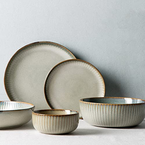 Porcelain Dinnerware Set, 16-Piece Dinner Sets Plates and Bowls Set, Dishes Dinnerware Sets with Dinner Plate, Dessert Plate, Soup Bowls