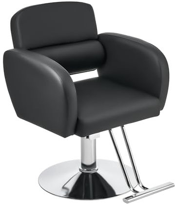 CO-Z Friseurstuhl Schwarz 41-56 cm Höhenverstellbare Friseurstühle Barber Stuhl 360° Drehbar Frisörstuhl 250KG Barberstuhl für Friseursalon Frisörladen Barbershop