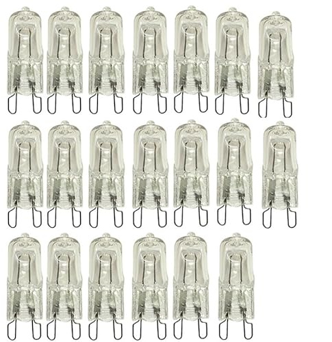 JZLBBC Ampoules Capsule G9 40W 220V 60W Capsule Transparente Lampe Halogène G9 Ampoules Blanc Chaud Dimmable,20W,20Pc