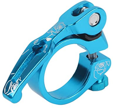 ANKROYU Fahrrad-Sattelstützenklemme, Sattelstützenklemme aus Aluminiumlegierung, 34,9 mm Sattelklemme, leichte Schnellspann-Sattelstützenklemme für Mountainbikes (Blau)