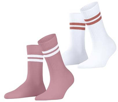 ESPRIT Damen Socken Tennis Stripe Multipack W So Baumwolle gemustert 2 Paar, Mehrfarbig White Pink 0030, 35-38
