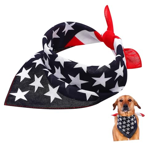 Happyyami Hundehalsband Hundehalstücher mit amerikanischer Flagge Amerikanische Flaggendekoration Hundehalstuch mit USA Flagge Amerikanische Flagge Hundeschal Hund verkleiden Hundelätzchen