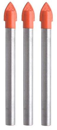 6mm Glass and Tile Drill Bit Set, 3 Pieces Drill Bits Tungsten Carbide Drilling Tool for Tile,Glass,Quartz,Porcelain,Cement,Ceramic,Brick